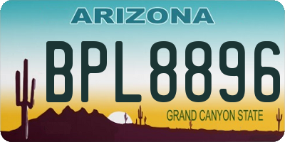 AZ license plate BPL8896