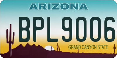 AZ license plate BPL9006