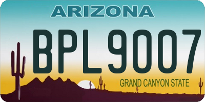 AZ license plate BPL9007