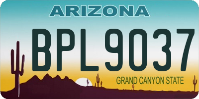 AZ license plate BPL9037