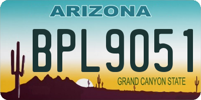 AZ license plate BPL9051