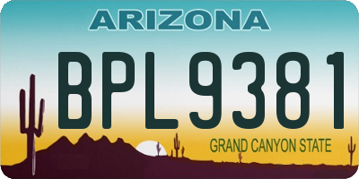 AZ license plate BPL9381
