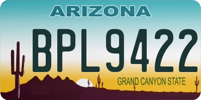 AZ license plate BPL9422