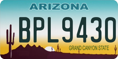 AZ license plate BPL9430