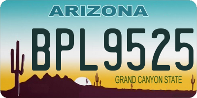 AZ license plate BPL9525