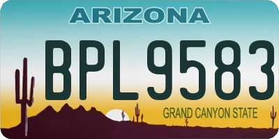 AZ license plate BPL9583