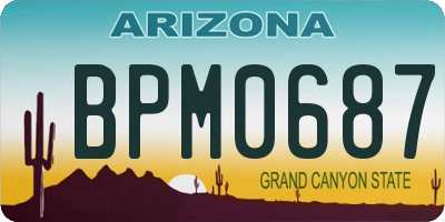 AZ license plate BPM0687