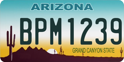 AZ license plate BPM1239