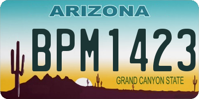 AZ license plate BPM1423