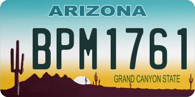 AZ license plate BPM1761