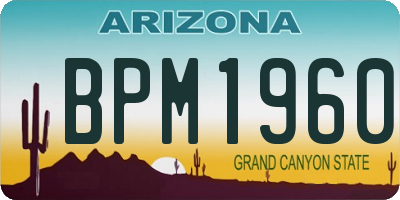 AZ license plate BPM1960