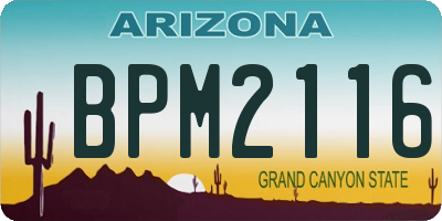 AZ license plate BPM2116
