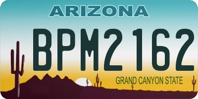 AZ license plate BPM2162