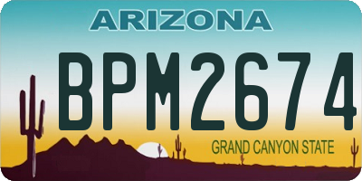 AZ license plate BPM2674