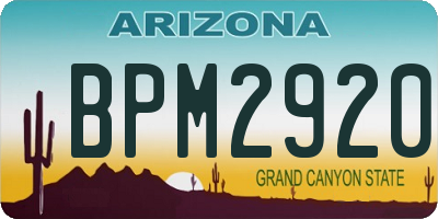 AZ license plate BPM2920