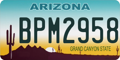 AZ license plate BPM2958