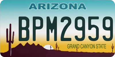 AZ license plate BPM2959