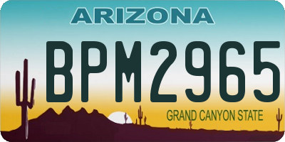 AZ license plate BPM2965