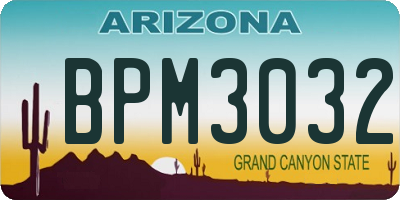 AZ license plate BPM3032