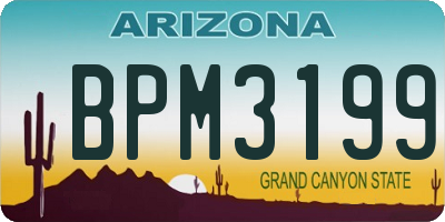 AZ license plate BPM3199