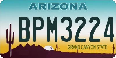 AZ license plate BPM3224