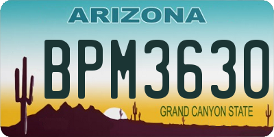 AZ license plate BPM3630