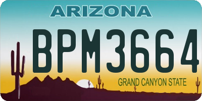 AZ license plate BPM3664