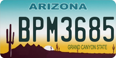 AZ license plate BPM3685