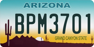 AZ license plate BPM3701