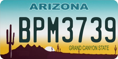 AZ license plate BPM3739