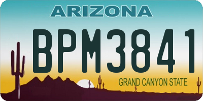 AZ license plate BPM3841