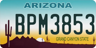 AZ license plate BPM3853
