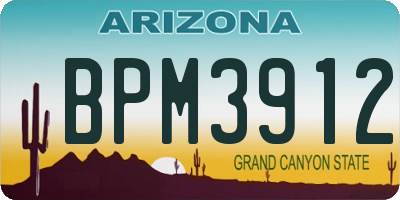 AZ license plate BPM3912