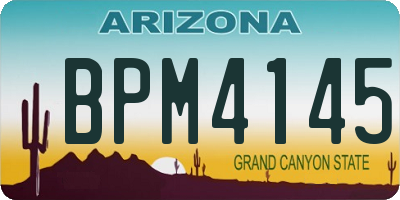 AZ license plate BPM4145