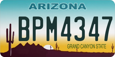 AZ license plate BPM4347