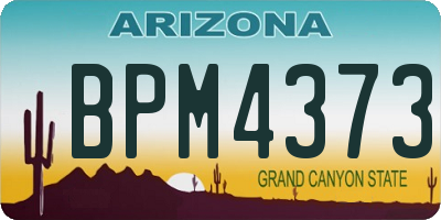 AZ license plate BPM4373