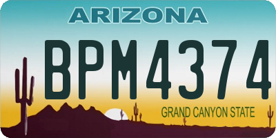 AZ license plate BPM4374