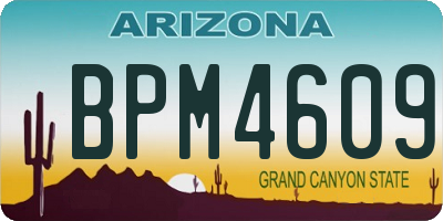 AZ license plate BPM4609