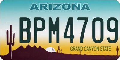 AZ license plate BPM4709