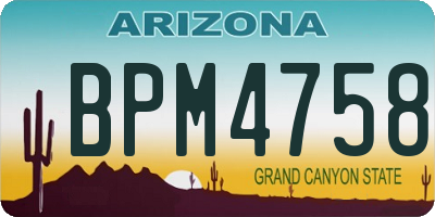 AZ license plate BPM4758