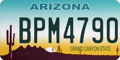 AZ license plate BPM4790
