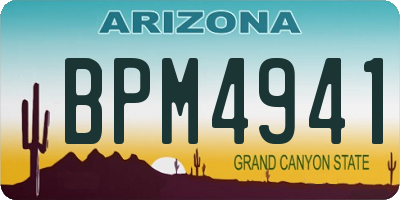 AZ license plate BPM4941