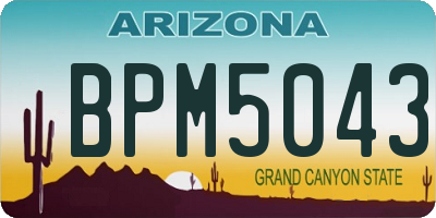 AZ license plate BPM5043