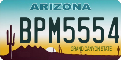 AZ license plate BPM5554