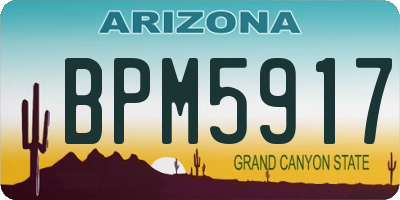 AZ license plate BPM5917