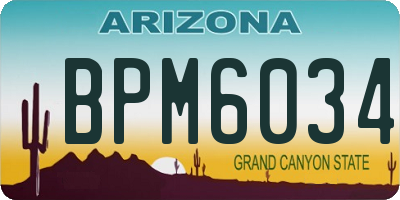 AZ license plate BPM6034