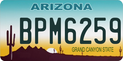 AZ license plate BPM6259