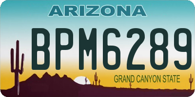 AZ license plate BPM6289