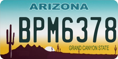 AZ license plate BPM6378