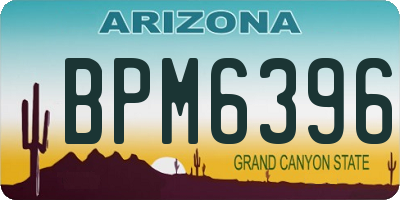 AZ license plate BPM6396